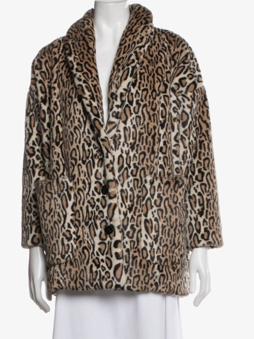 The Kooples Leopard Print Faux Fur Jacket
